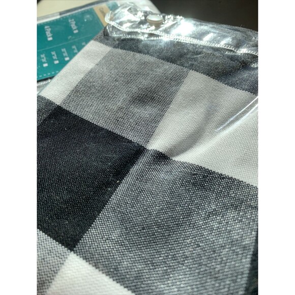 Four (4) Buffalo Check Plaid Throw Pillow Covers 24” black/white Cottagecore NWT - Picture 3 of 3